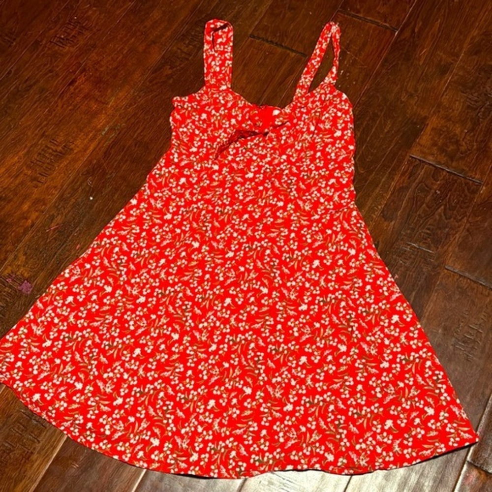 Orange Floral Dress